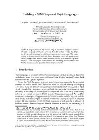 Building a 50M Corpus of Tajik Language