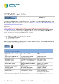 FINANCIAL CHECKS – Agent Checklist