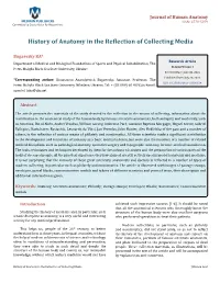 History of Anatomy in the Reflection of Collecting Media