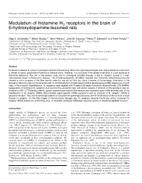 Modulation of Histamine H3 Receptors in the Brain of 6-Hydroxydopamine-Lesioned Rats