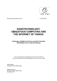 Nanotechnology, Ubiquitous Computing and the Internet of Things