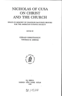 Nicholas of Cusa on Christ and the Church
