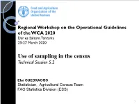 Use of Sampling in the Census Technical Session 5.2