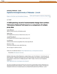 A 2650-Year-Long Record of Environmental Change from Northern Yellowstone National Park Based on a Comparison of Multiple Proxy Data
