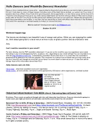 Hello Dancers (And Would-Be Dancers) Newsletter
