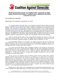 Modi Purported Event "At Capitol Hill" Exposed As Fake Sangh Front in the US, NIAPPI / Shalabh Kumar Reported to the Ethics Committee for Fraud