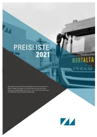 Preisliste 2021
