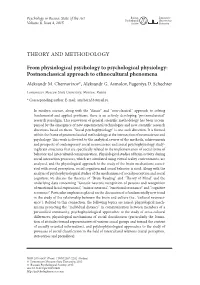 THEORY and METHODOLOGY from Physiological Psychology To