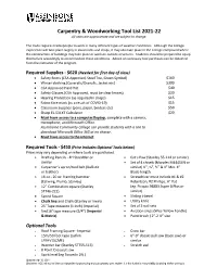 Tool List 2021-22 All Costs Are Approximate and Are Subject to Change