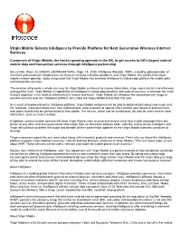 Virgin Mobile Selects Infospace to Provide Platform for Next Generation Wireless Internet Services