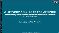 A Traveler's Guide to the Afterlife Summary
