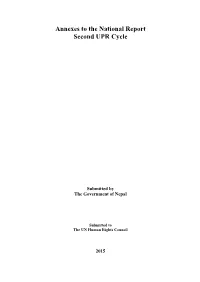 Annexes to the National Report Second UPR Cycle