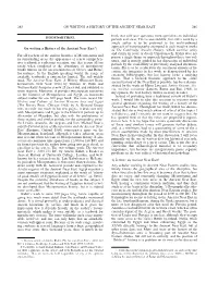 HOOFDARTIKEL on Writing a History of the Ancient Near East1) for All