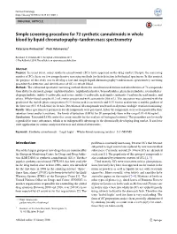 Simple Screening Procedure for 72 Synthetic Cannabinoids in Whole Blood by Liquid Chromatography–Tandem Mass Spectrometry