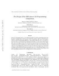 The Design of the Fifth Answer Set Programming Competition 3 the Main Goal of the Competition Series