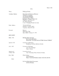 Wolfgang Mieder CV Fall 2020 (PDF).Pdf