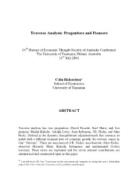 CR Traverse Analysis Progenitors & Pioneers