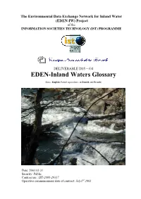 EDEN-Inland Waters Glossary