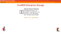 Freebsd Enterprise Storage Polish BSD User Group Welcome 2020/02/11 Freebsd Enterprise Storage