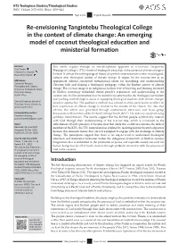 Re-Envisioning Tangintebu Theological College in the Context of Climate Change: an Emerging Model of Coconut Theological Education and Ministerial Formation