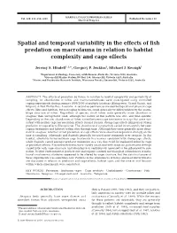 Spatial and Temporal Variability in the Effects of Fish Predation on Macrofauna in Relation to Habitat Complexity and Cage Effects
