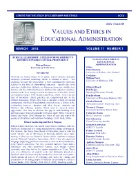 Values and Ethics in Educational Administration