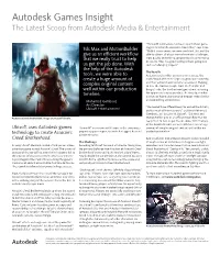 Autodesk Games Insight the Latest Scoop from Autodesk Media & Entertainment