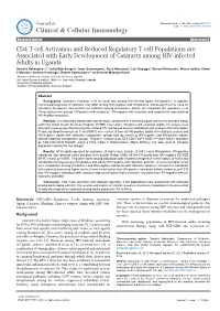 CD4 T-Cell Activation and Reduced Regulatory T-Cell Populations Are
