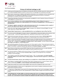 “History of Artificial Intelligence (AI)”