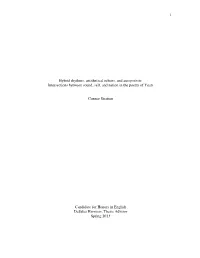 Intersections Between Sound, Self, and Nation in the Poetry of Yeats Co