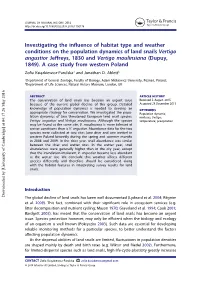Investigating the Influence of Habitat Type and Weather Conditions on The