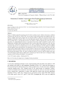 JOURNAL of LANGUAGE and LINGUISTIC STUDIES Generation