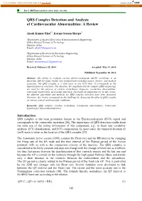 QRS Complex Detection and Analysis of Cardiovascular Abnormalities: a Review