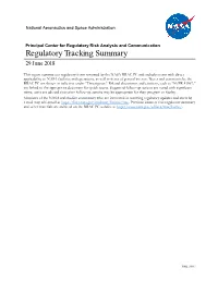 Regulatory Tracking Summary 29 June 2018