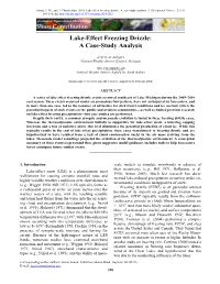 Short Contribution Lake-Effect Freezing Drizzle