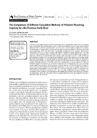 The Comparison of Different Calculation Methods of Pollution Receiving Capacity for Jilin Province Huifa River