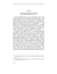 The Establishment Clause and the Chilling Effect