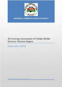 3G Coverage Assessment of Cellular Mobile Services- Western Region