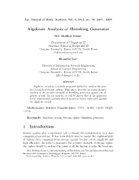 Algebraic Analysis of Shrinking Generator