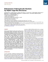Entrapment of Intracytosolic Bacteria by Septin Cage-Like Structures