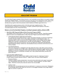 Head Start Program