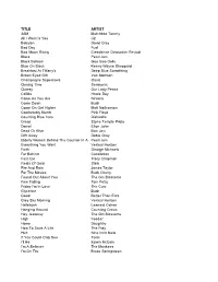 Matt Colligan Song List 2017