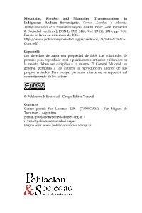 Mountains, Kurakas and Mummies: Transformations in Indigenous Andean Sovereignty