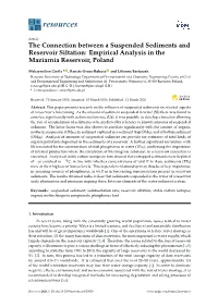 The Connection Between a Suspended Sediments and Reservoir Siltation: Empirical Analysis in the Maziarnia Reservoir, Poland