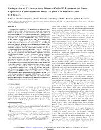 Up-Regulation of Cyclin-Dependent Kinase 4/Cyclin D2 Expression but Down- Regulation of Cyclin-Dependent Kinase 2/Cyclin E in Testicular Germ Cell Tumors1