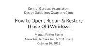 Window Restoration • Resources 1