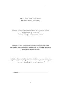 1 ` Didache, Torah, and the Gentile Mission: a Mediation of Torah For