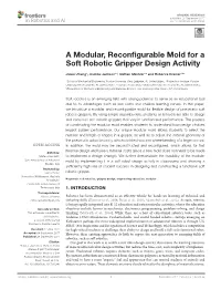 A Modular, Reconfigurable Mold for a Soft Robotic Gripper Design Activity