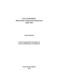 Alvar Aalto's Industrial Architecture 1929-1951