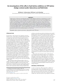 An Investigation of the Effect of Pit Latrine Additives on VIP Latrine Sludge Content Under Laboratory and Field Trials